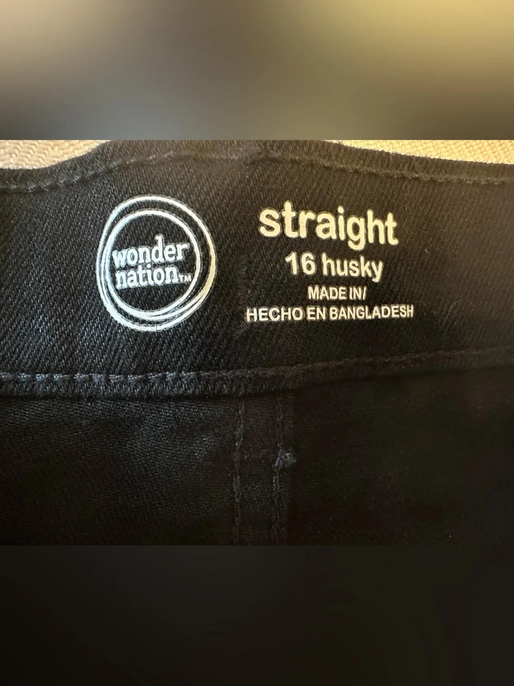 🖤🔥🖤 NWOT Wonder Nation Boys’ Black Straight Fit Jeans 16‎ Husky